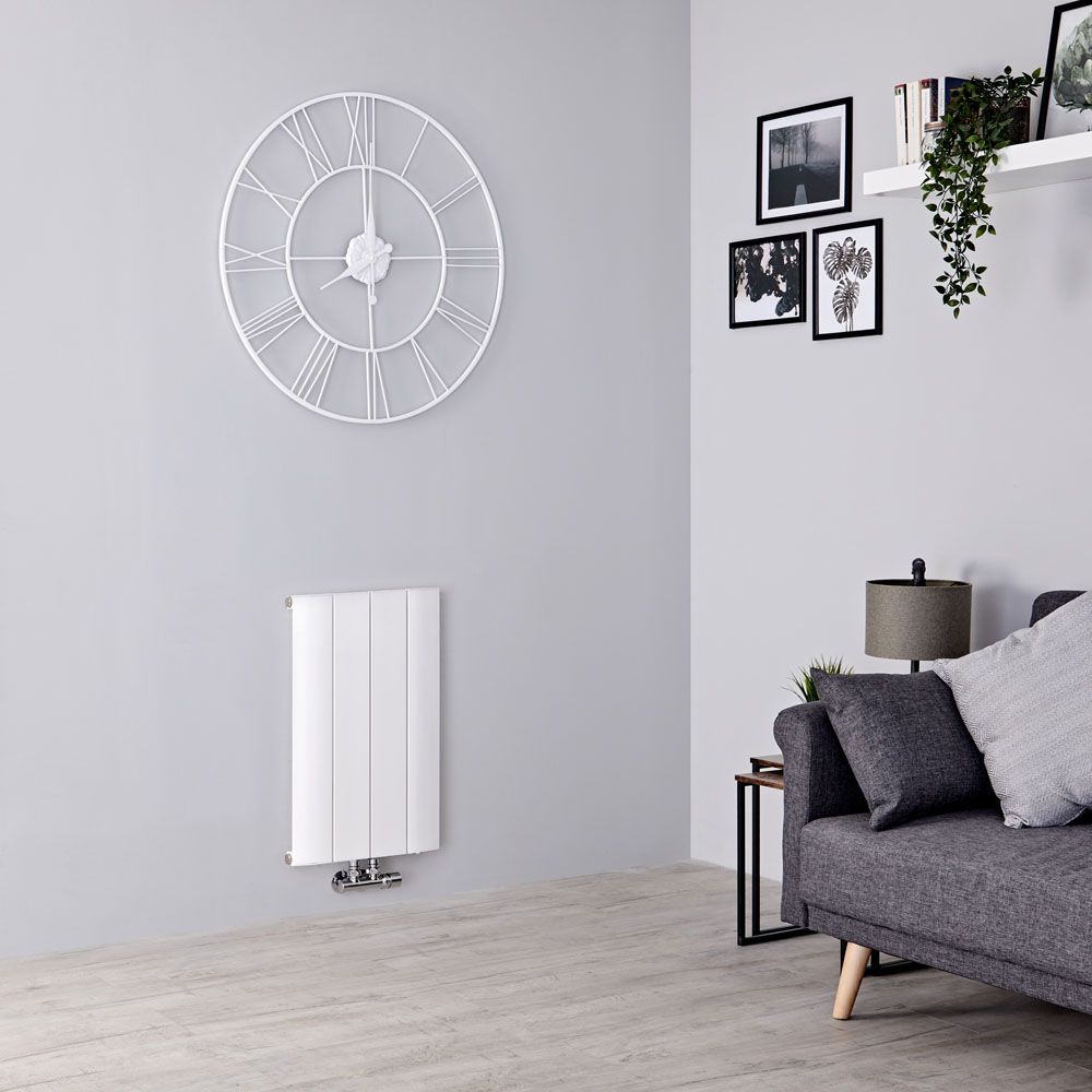 Milano Skye - Aluminium White Horizontal Designer Radiator - 600mm x 375mm