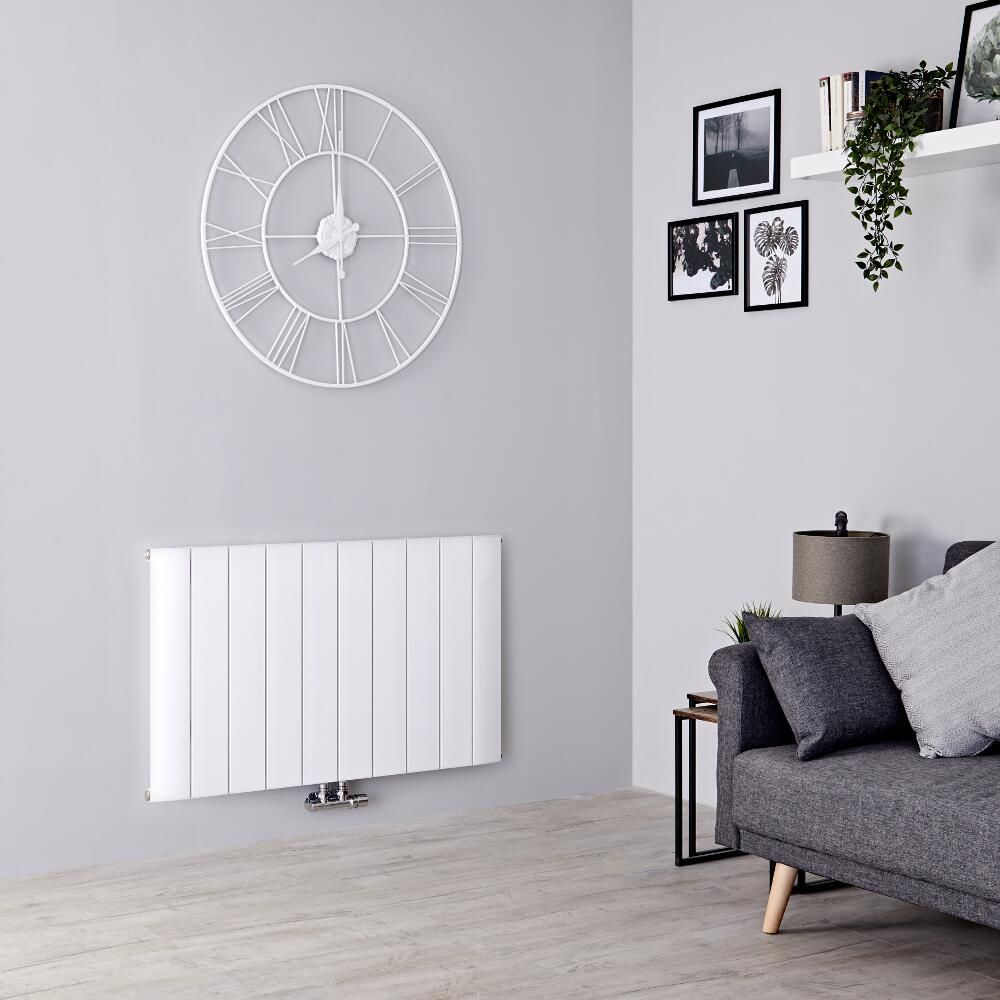 Milano Skye - Aluminium White Horizontal Designer Radiator - 600mm x 945mm