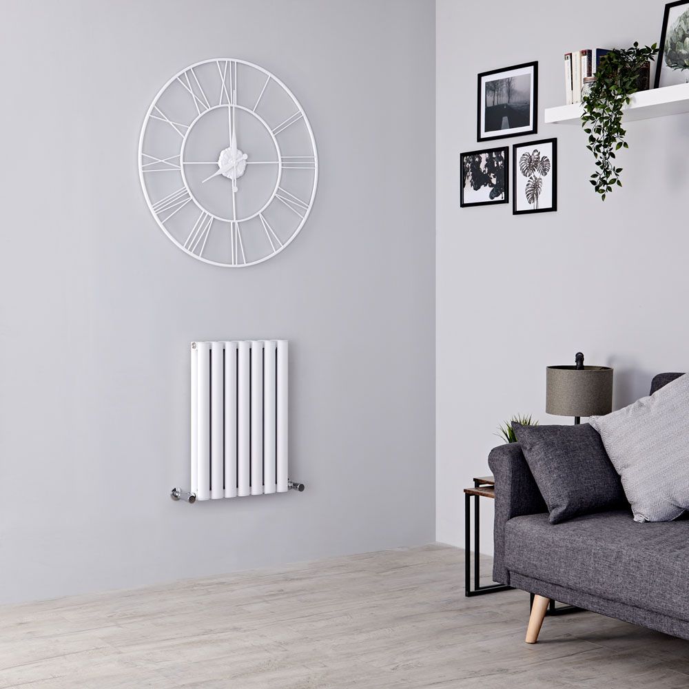 Milano Aruba Ayre - Aluminium White Horizontal Designer Radiator - 600mm x 410mm (Double Panel)