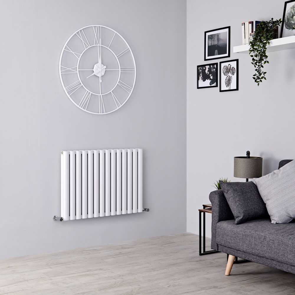 Milano Aruba Ayre - Aluminium White Horizontal Designer Radiator - 600mm x 830mm (Double Panel)
