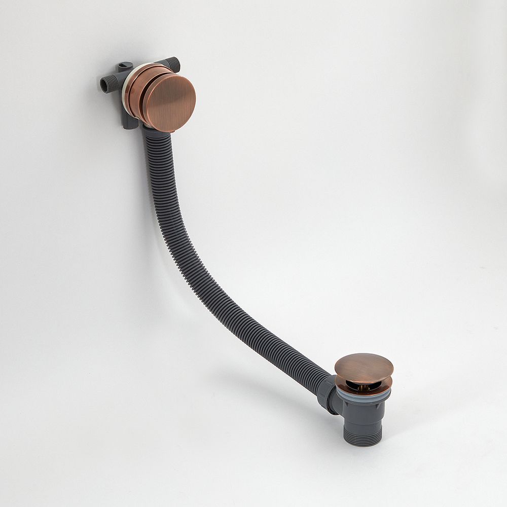 Milano Eris - Modern Overflow Bath Filler and Waste - Copper