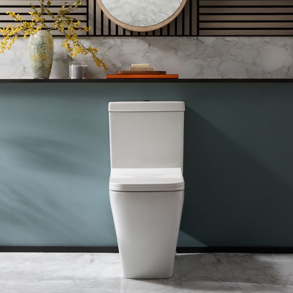 Milano Longton - Modern Close Coupled Toilet with Soft Close Seat - Choice of Flush Button Finish