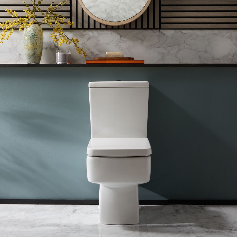 Milano Elswick - Modern Close Coupled Toilet with Soft Close Seat - Choice of Flush Button Finish