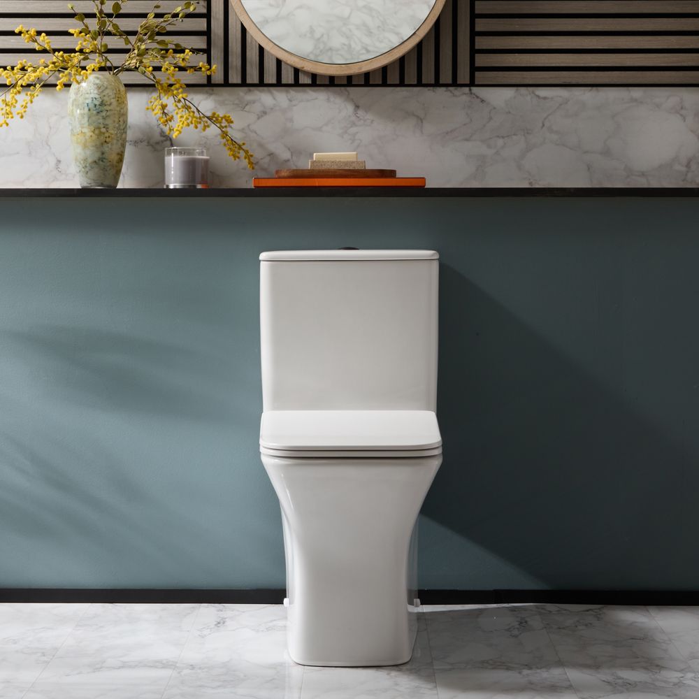 Milano Avenham - Modern Close Coupled Toilet with Soft Close Seat - Choice of Flush Button Finish