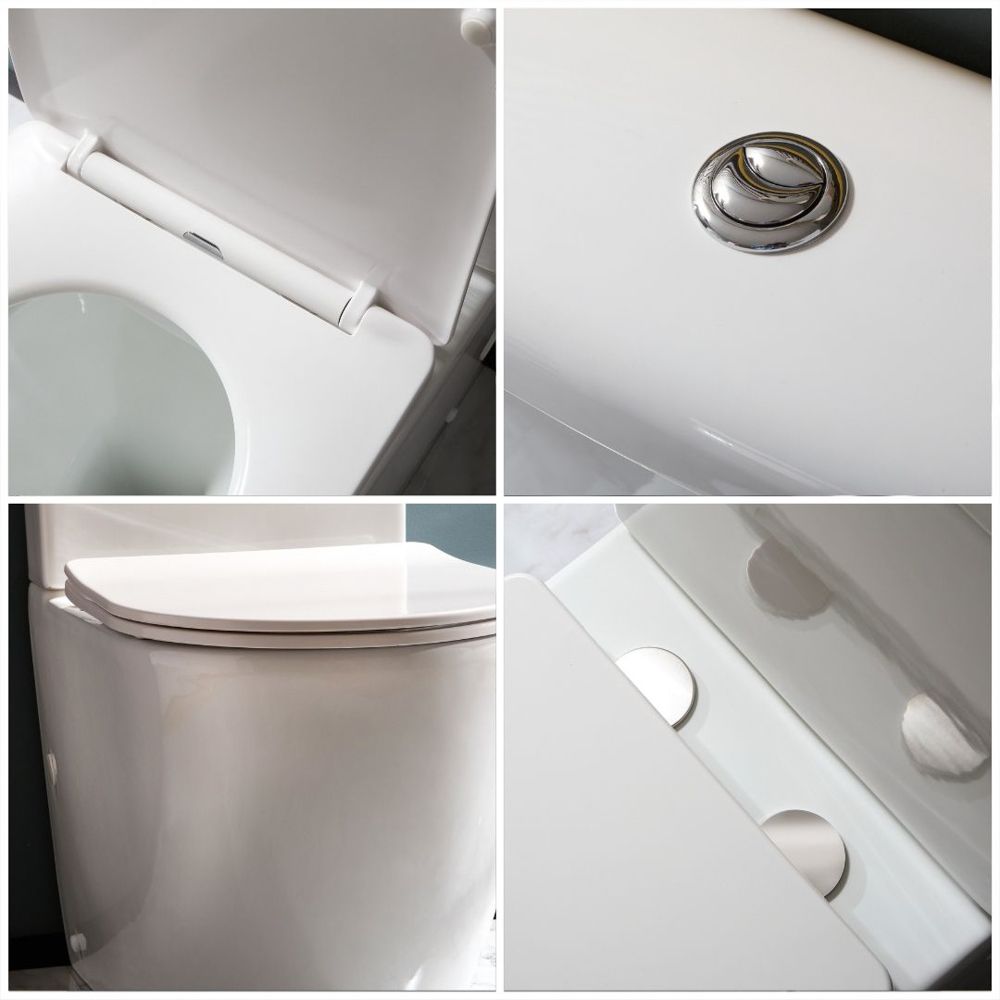 Milano Overton Modern Close Coupled Toilet with Soft Close Seat and