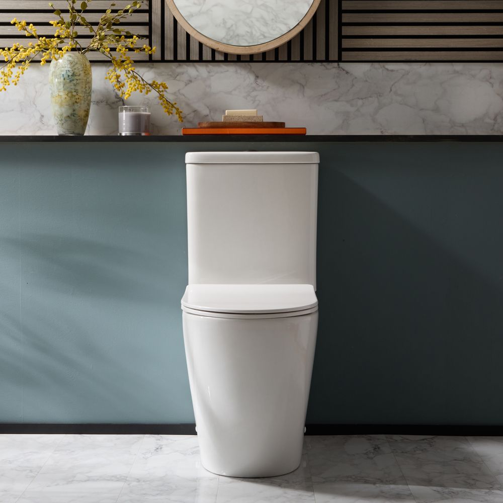 Milano Brunswick - Modern Close Coupled Toilet with Soft Close Seat - Choice of Flush Button Finish