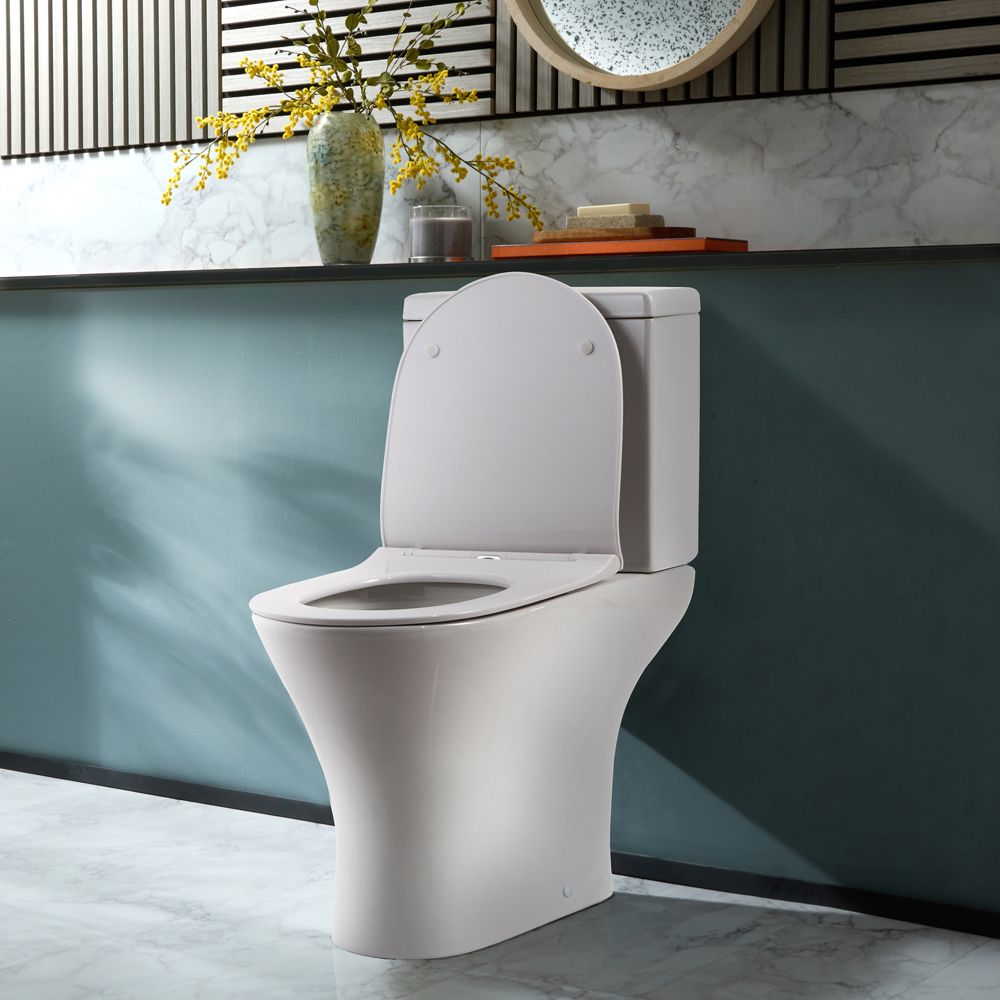Milano Marbury - Modern Close Coupled Toilet with Soft Close Seat - Choice of Flush Button Finish