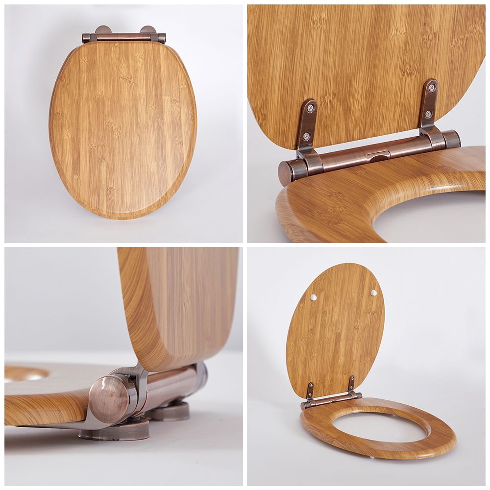 Milano Richmond Traditional Oak Soft Close Toilet Seat with Oil