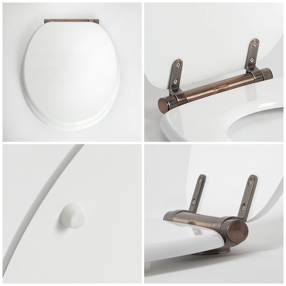 Milano Richmond Traditional White Soft Close Toilet Seat with Oil