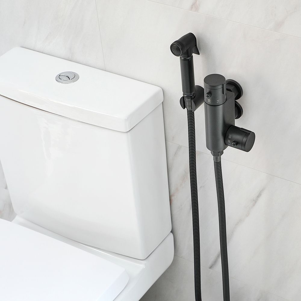 Milano Nero - Modern Thermostatic Douche Kit - Black