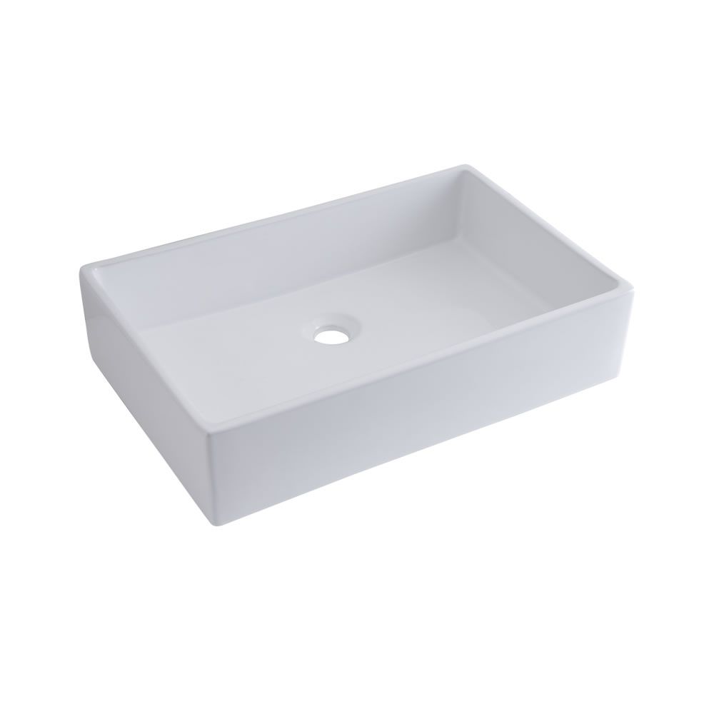 Milano Westby - White Modern Rectangular Countertop Basin - 600mm x ...
