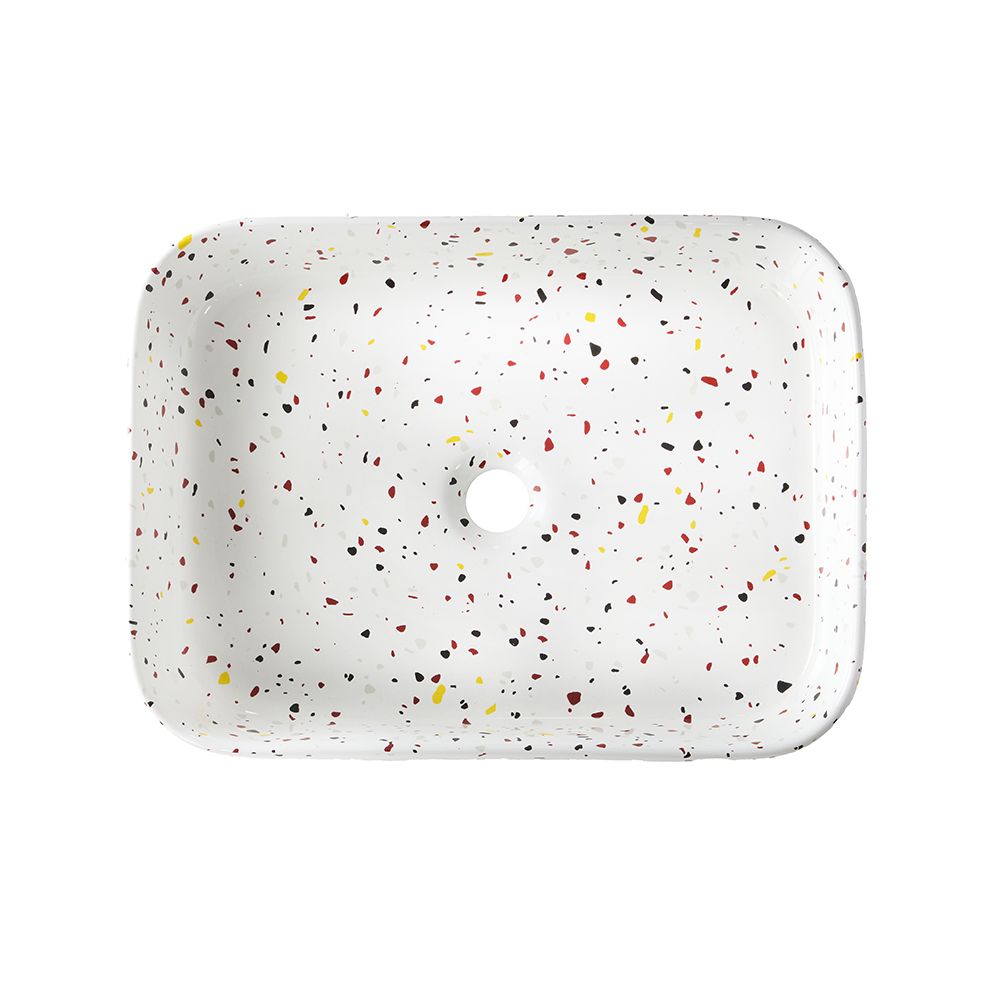 Milano Rivington - Terrazzo Effect Rectangular Countertop Basin - 505mm ...