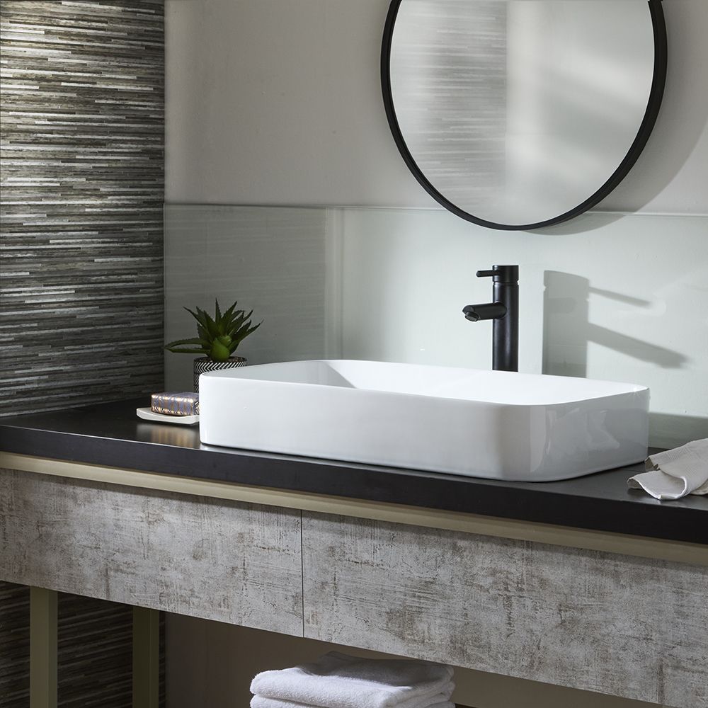 Milano Covent - White Modern Rectangular Countertop Basin - 750mm x ...