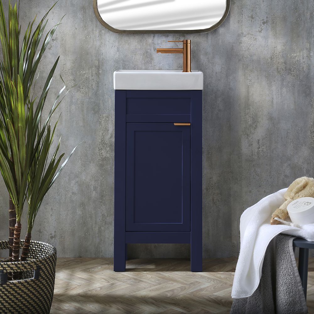 Milano Aston - 400mm Traditional Cloakroom Vanity Unit with Basin - Choice of Finish and Handles