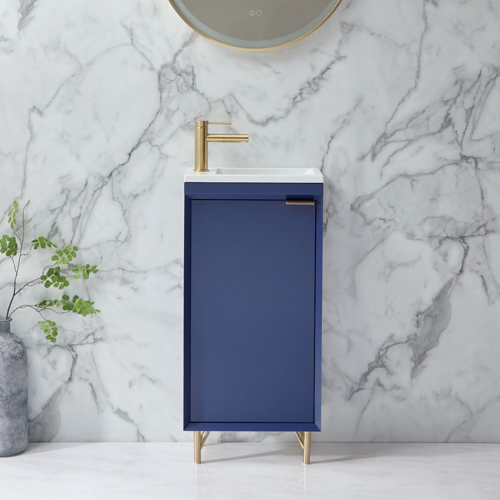 Milano Edge - 400mm Modern Cloakroom Vanity Unit with Basin - Choice of Finish and Handles