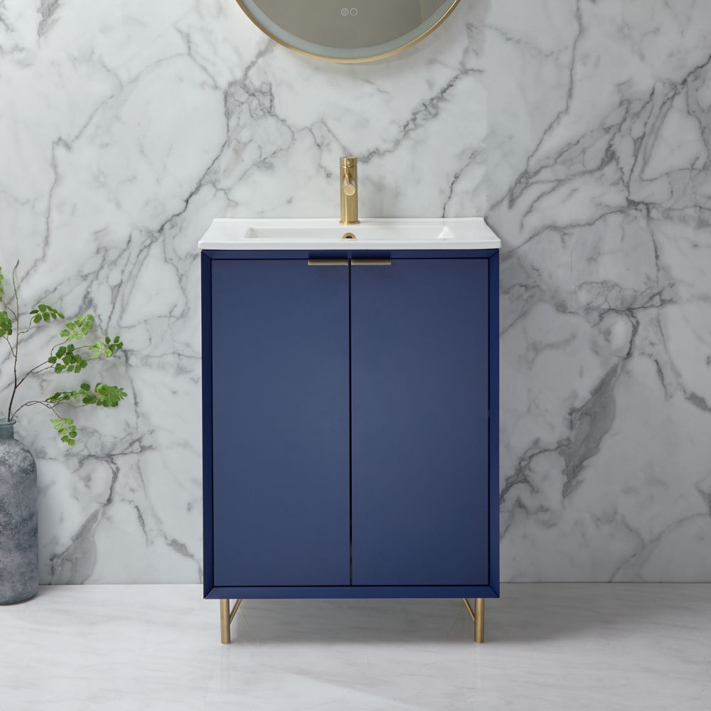 Milano Edge - 610mm Modern Vanity Unit with Basin - Choice of Finish and Handles