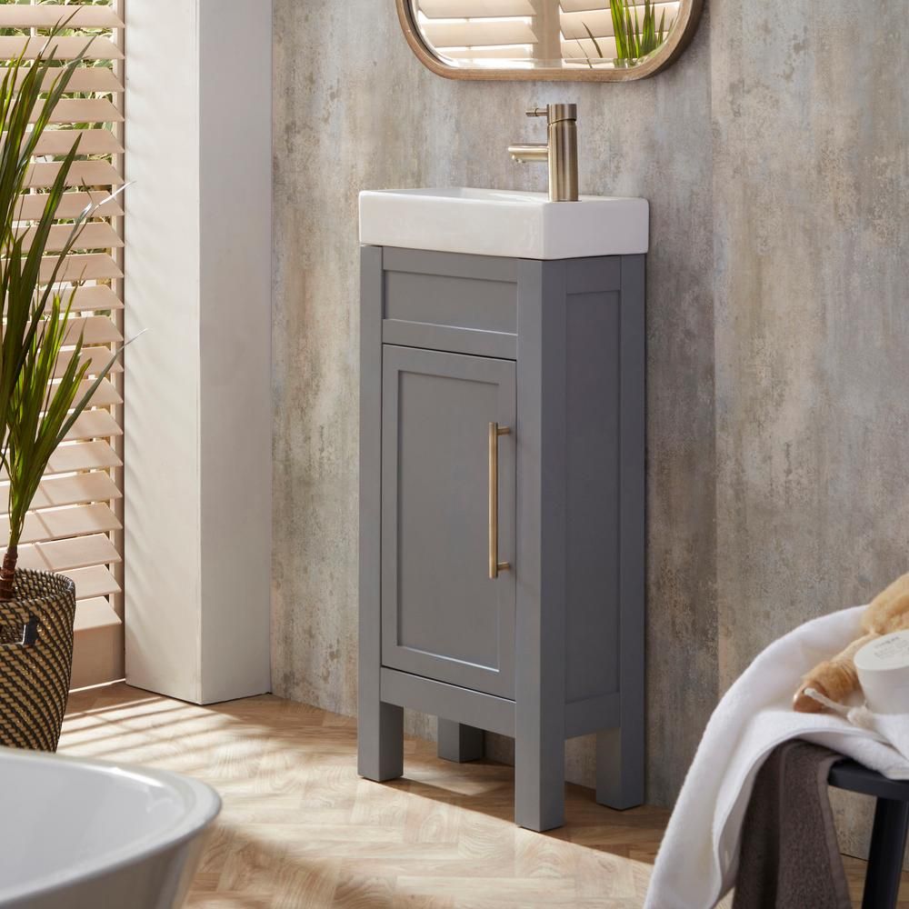Milano Aston - 400mm Traditional Cloakroom Vanity Unit with Basin - Choice of Finish and Handles