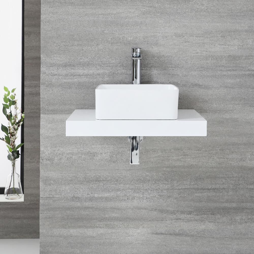 White Floating Shelf & Counter Top Basin