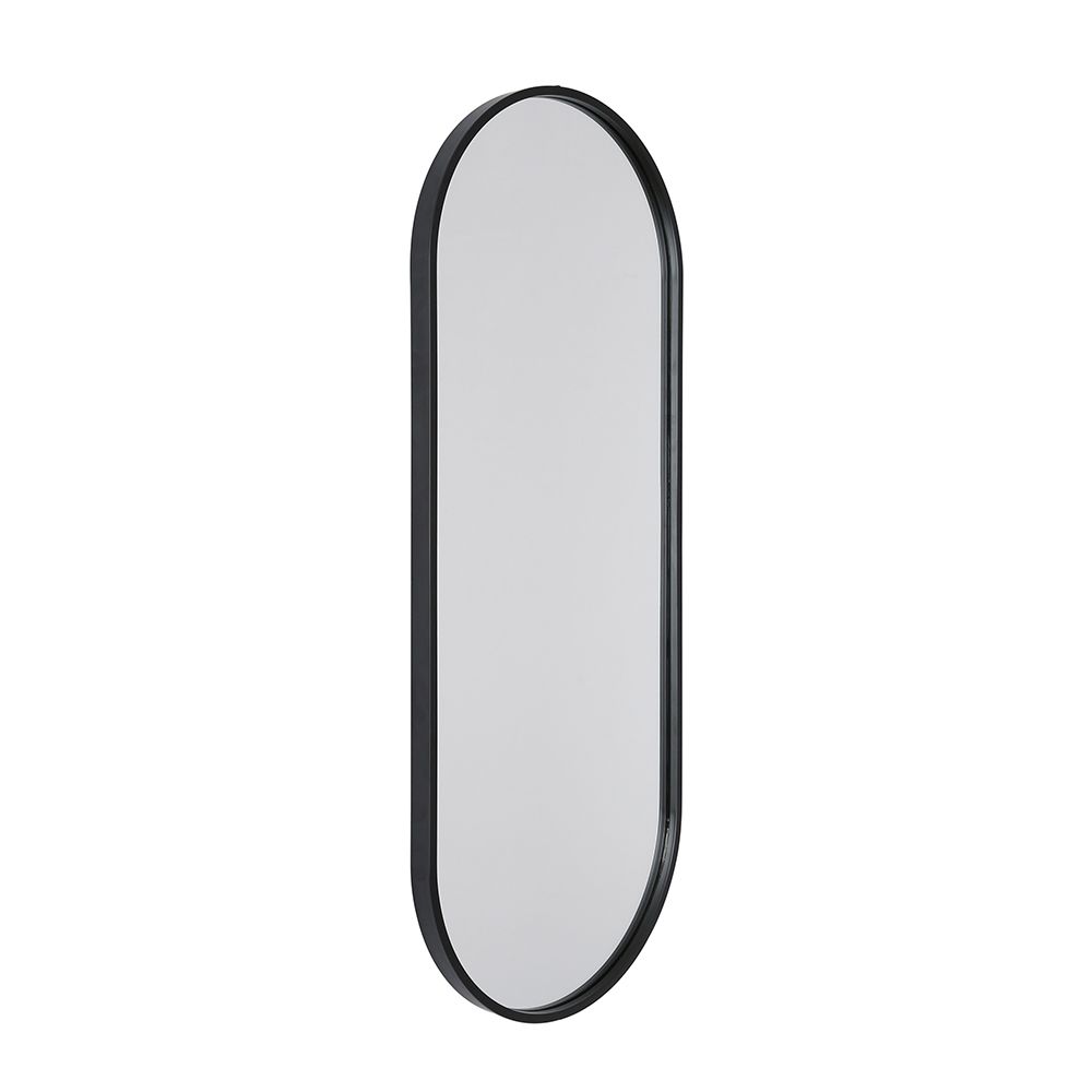 Milano Black Oval Wall Hung Mirror 1000mm x 400mm