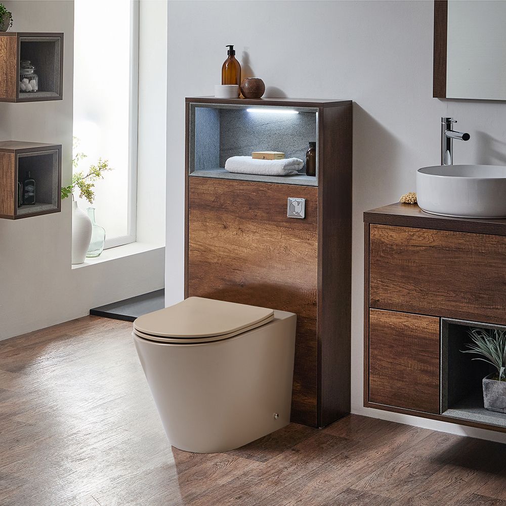 Milano Bexley - 600mm WC Unit with Elements Back to Wall Toilet - Choice of Finish and LED Light