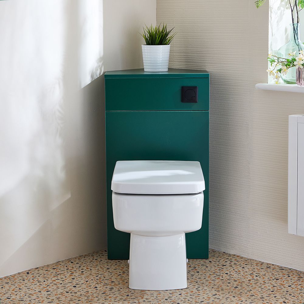 Milano Lurus - Modern Corner WC Unit with Farington Back to Wall Toilet - Choice of Finish