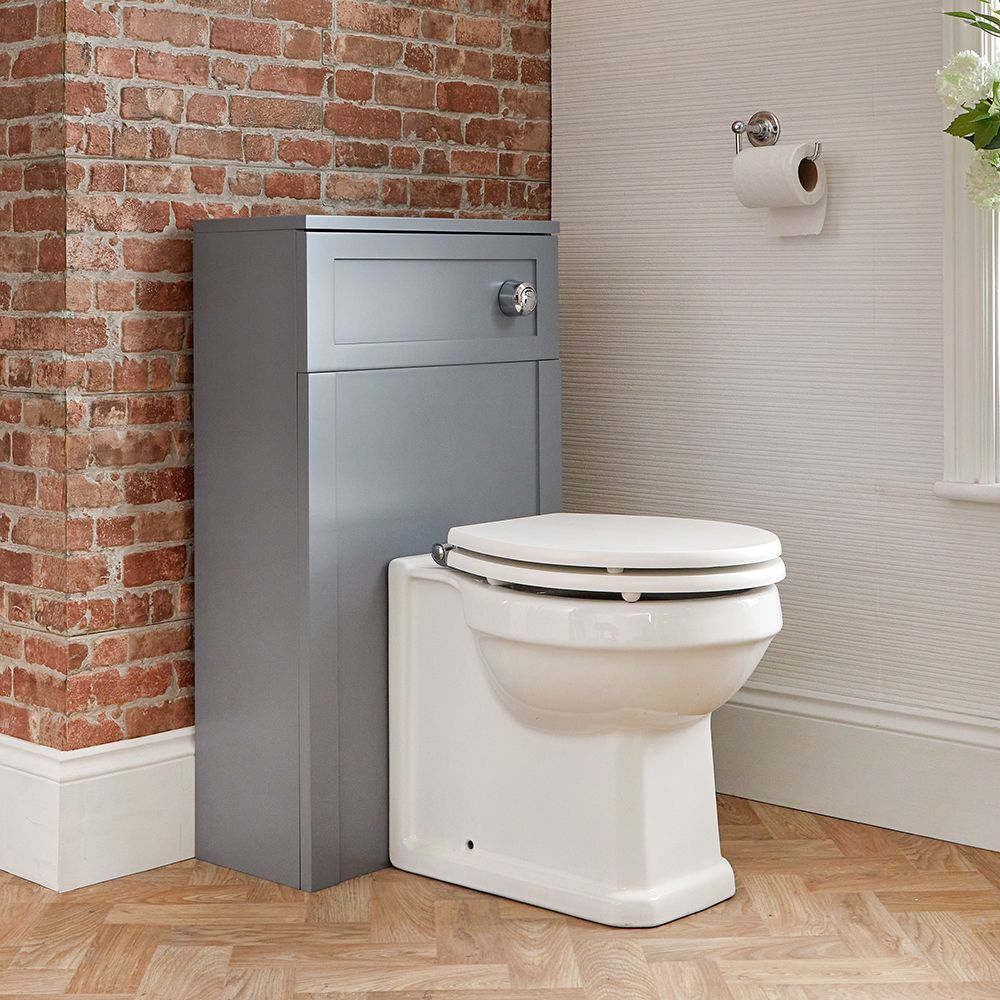 Milano Aston - Light Grey Traditional 500mm WC Unit with Richmond Toilet