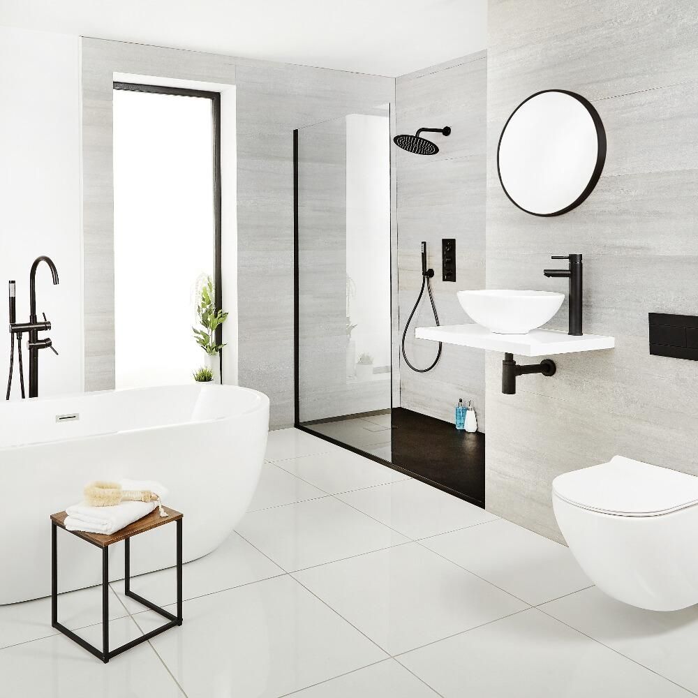 Milano Nero - Wall Mounted Shower Arm - Black
