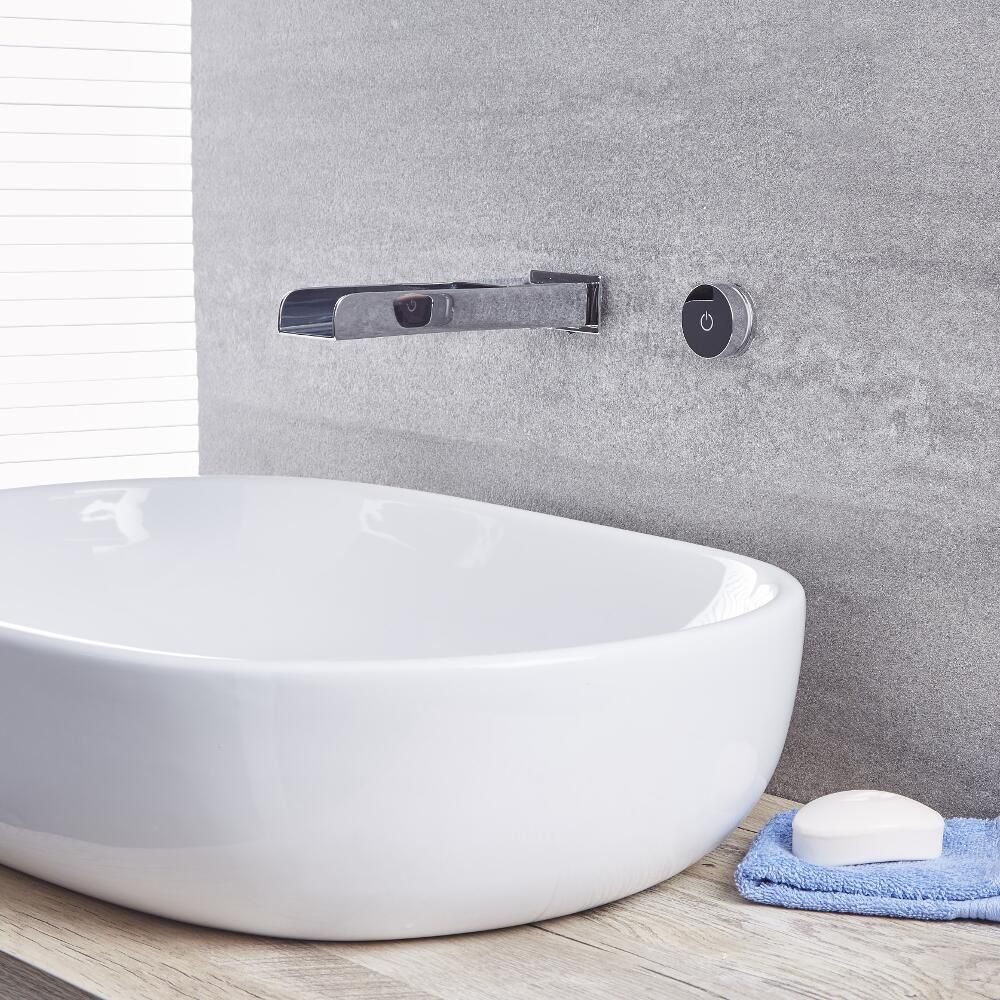 Milano Parade - Digital Wall Mounted Bath or Basin Mixer Tap - Chrome