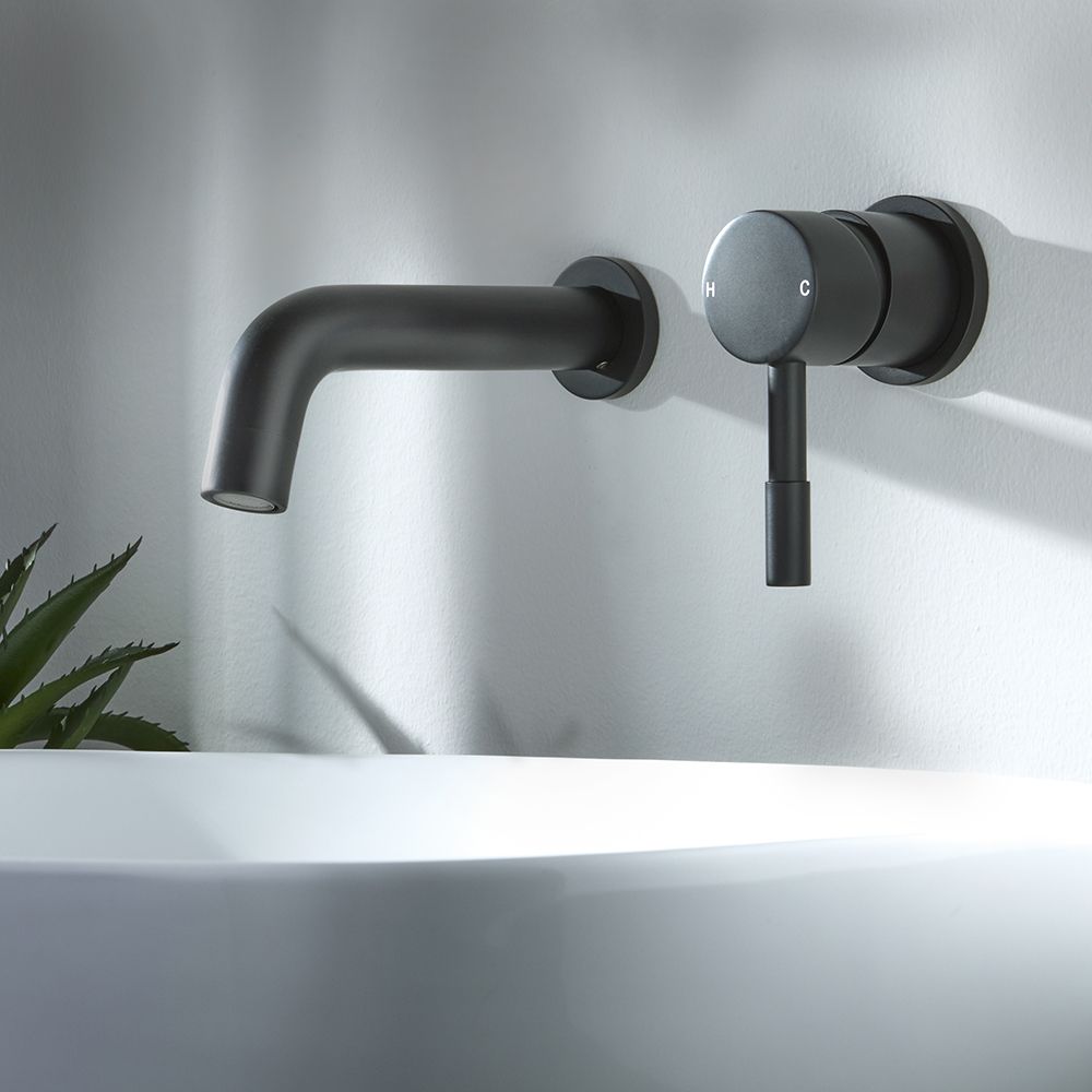 Milano Nero - Wall Mounted Basin Mixer Tap - Black