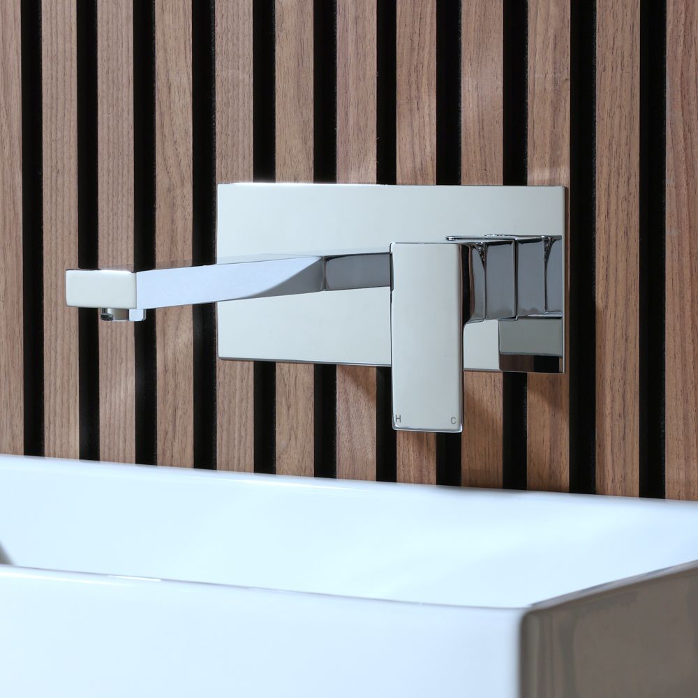Milano Arvo - Modern Wall Mounted Basin Mixer Tap - Chrome
