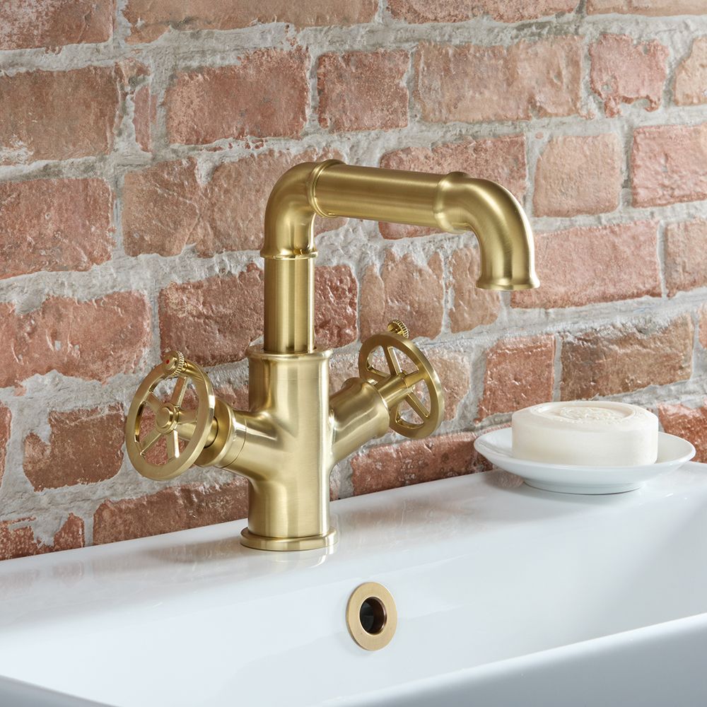Milano Zandra - Industrial Style Two Handle Mono Basin Mixer Tap - Choice of Finish