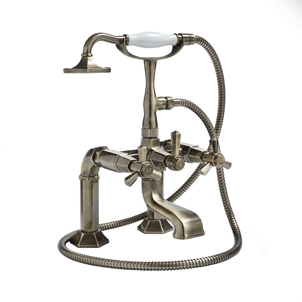 Milano Earlham - Art Deco Deck Mounted Bath Shower Mixer Tap - Choice of Finish