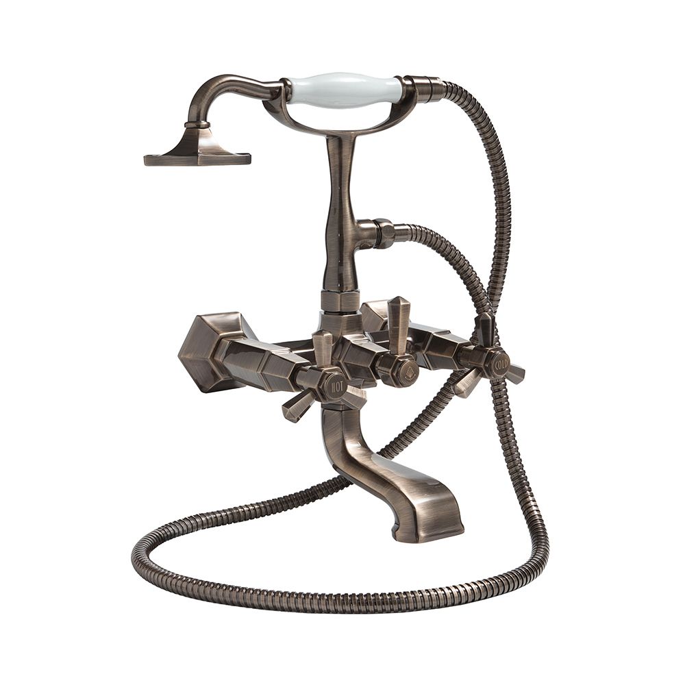 Milano Earlham - Art Deco Wall Mounted Bath Shower Mixer Tap - Choice of Finish