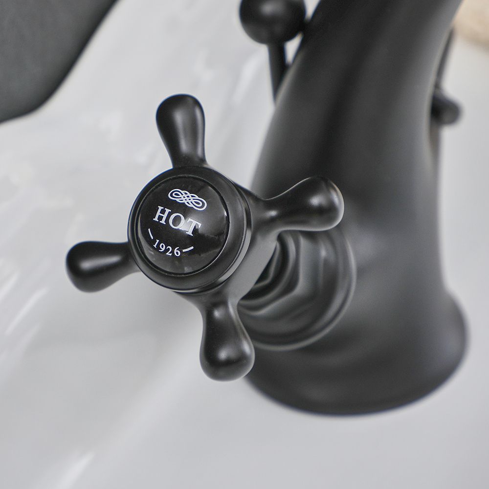 thumbnail image 2 of Milano Elizabeth Traditional Basin Mixer Tap – Chrome Black, Lever Handles, Ceramic Disc, Includes Pop-Up Waste 2 of 6