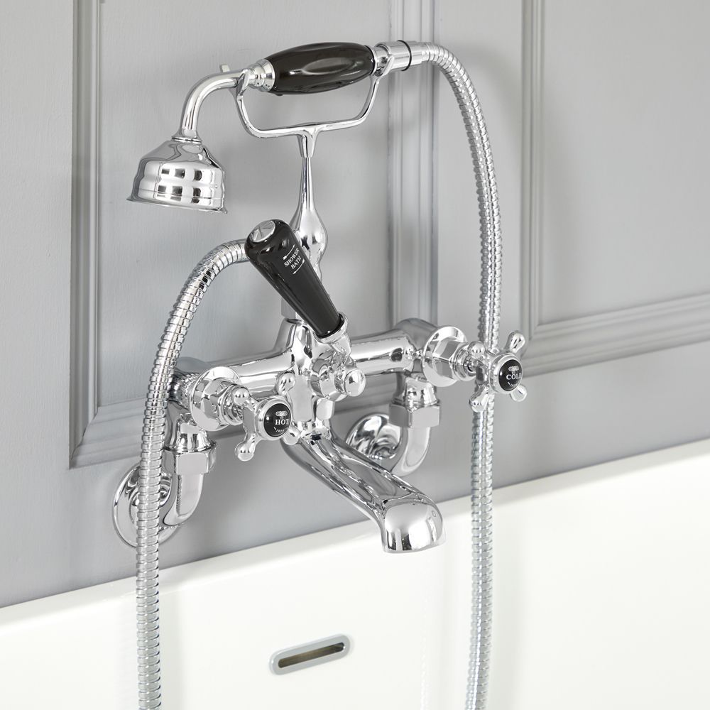 Milano Elizabeth - Traditional Wall Mounted Crosshead Bath Shower Mixer Tap - Choice of Finish