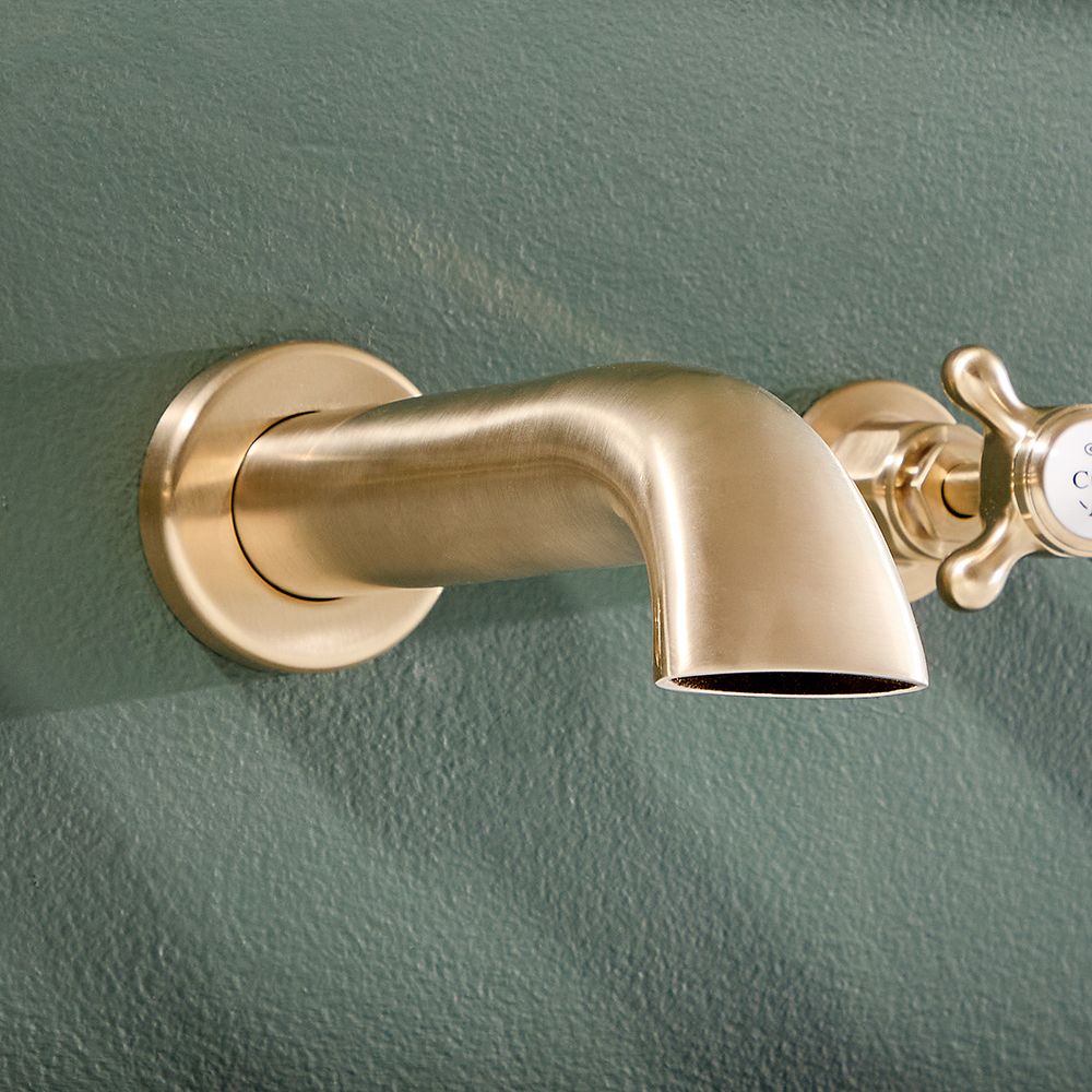 Milano Elizabeth - Traditional Wall Mounted 3 Tap-Hole Crosshead Bath ...
