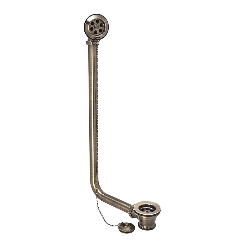 Milano Elizabeth - Traditional Exposed Bath Waste with Chain - Brushed Gold
