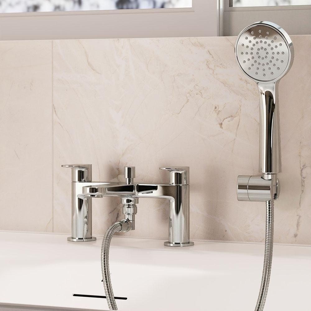 Crosswater Drift - Deck Mounted Bath Shower Mixer Tap with Hand Shower  - Choice of Finish