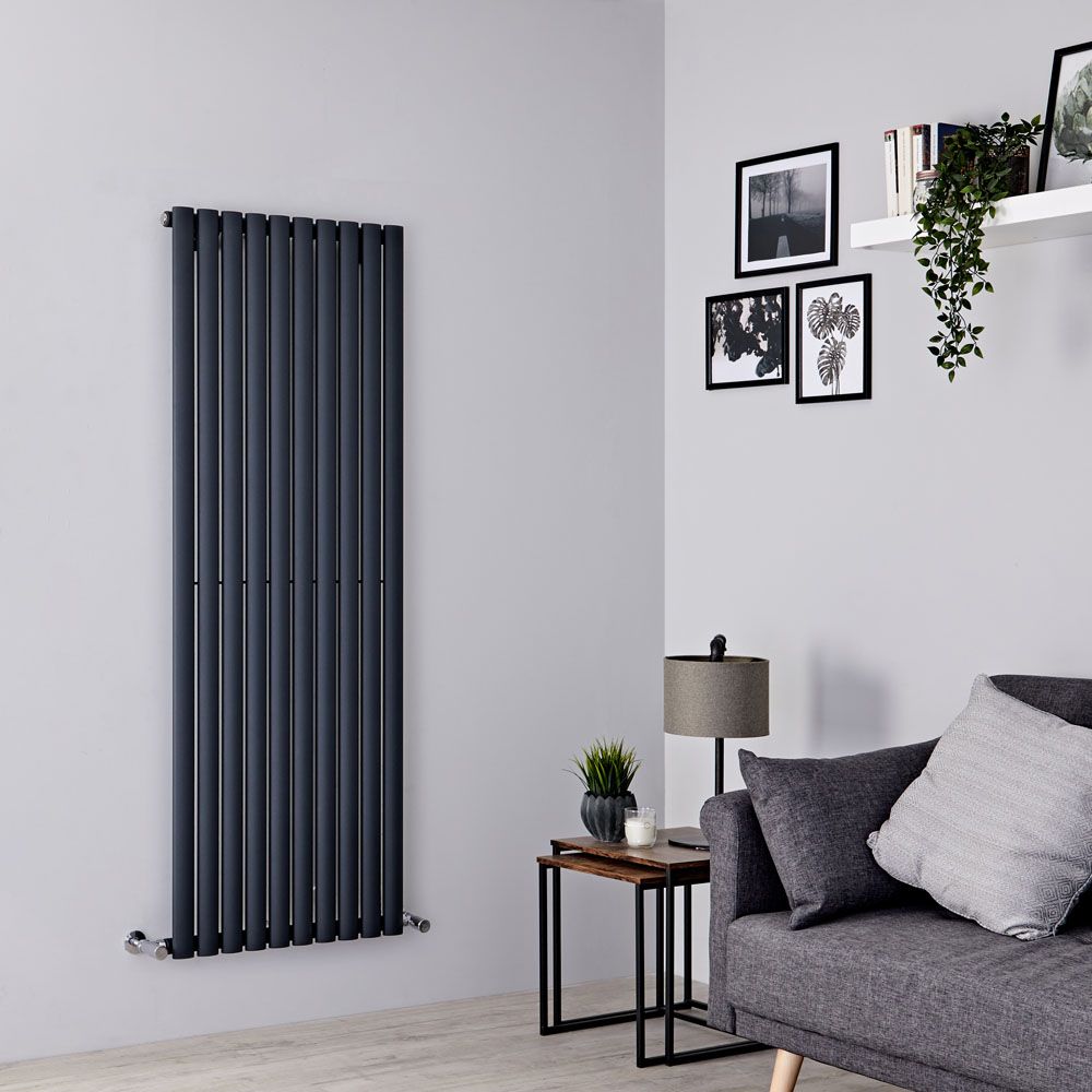 Milano Aruba - Anthracite Vertical Designer Radiator - 1600mm x 590mm (Single Panel)