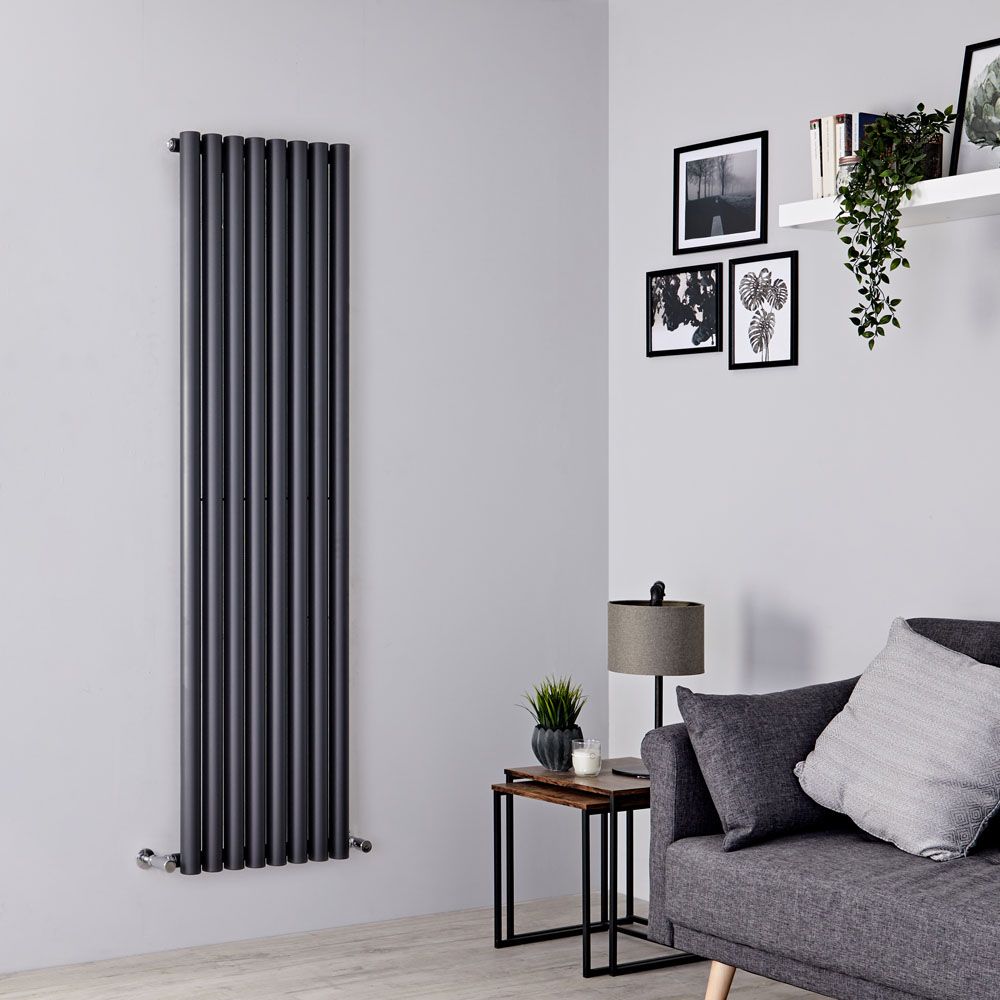 Milano Java - Anthracite Vertical Designer Radiator - 1600mm x 472mm (Single Panel)