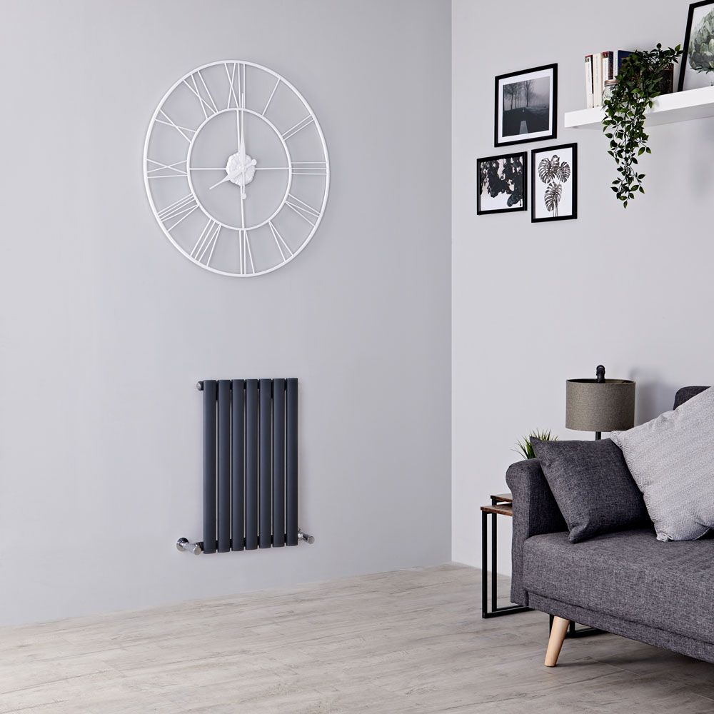 Milano Aruba - Anthracite Horizontal Designer Radiator - 635mm x 413mm (Single Panel)
