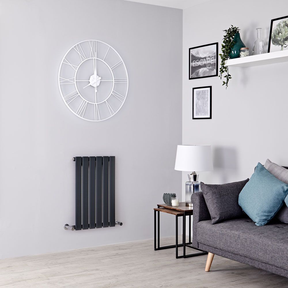Milano Alpha - Anthracite Flat Panel Horizontal Designer Radiator - 635mm x 420mm (Single Panel)