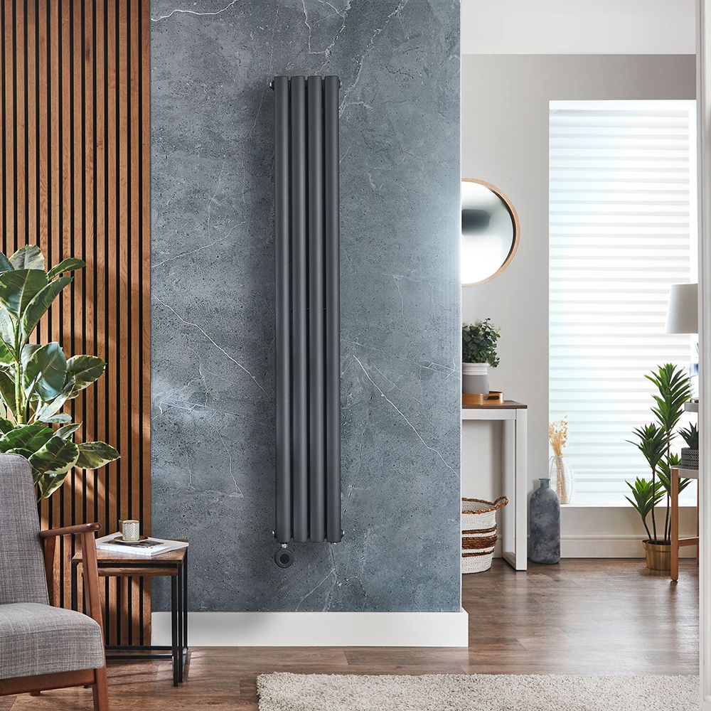 Ecoso Radiator Milano x ECOSO Aruba - Electric Anthracite Vertical Designer Radiator ...