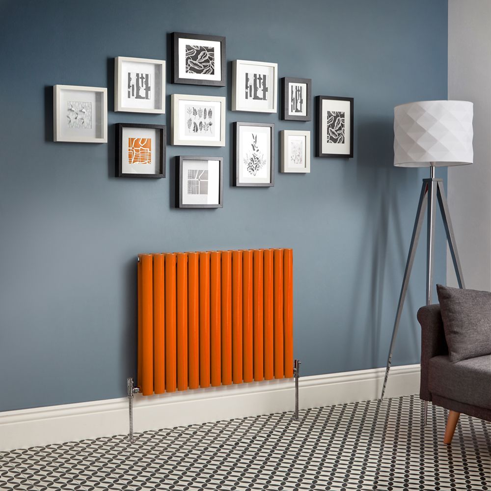 Milano Aruba - Sunset Orange Horizontal Designer Radiator (Double Panel) - Choice Of Sizes