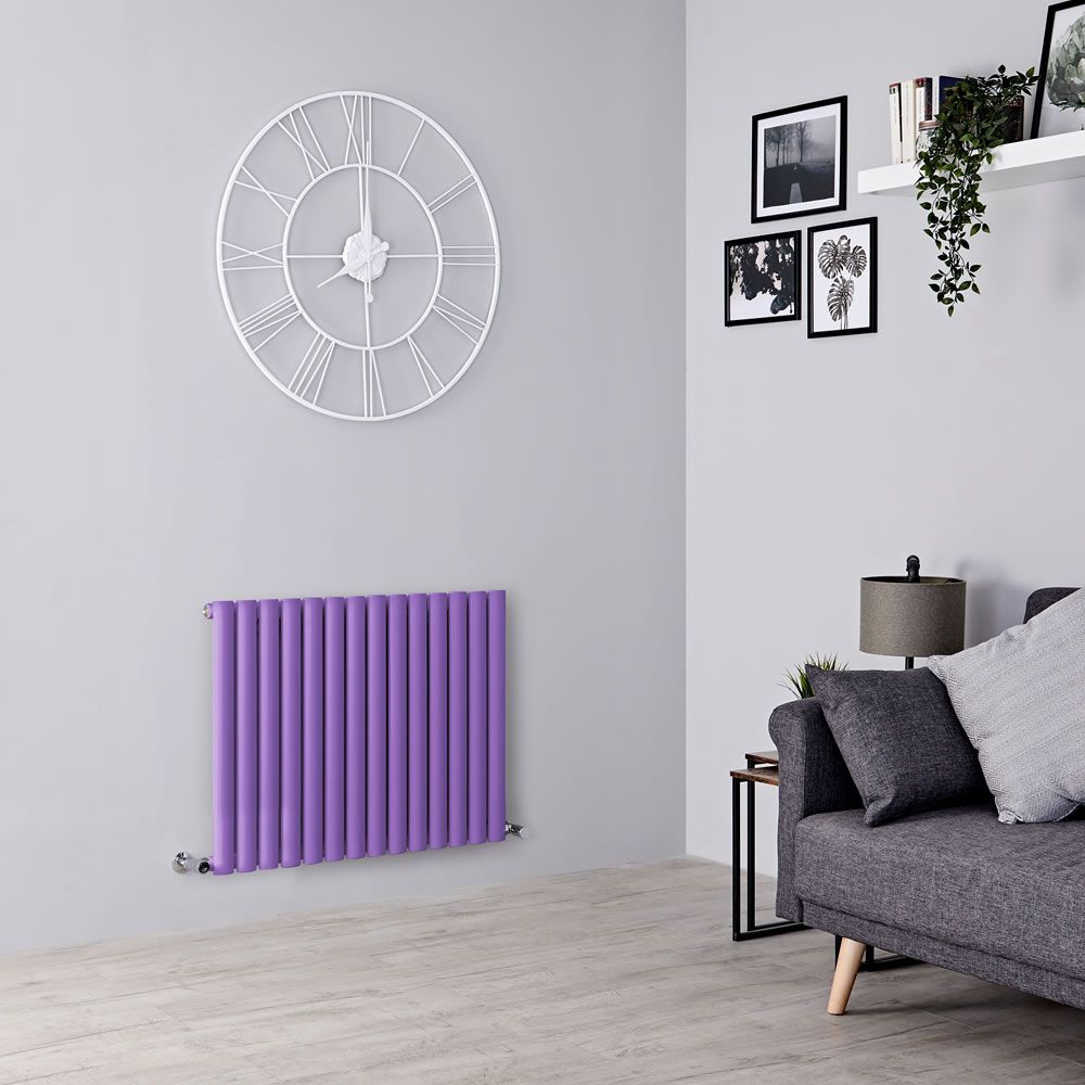 Milano Aruba - Lush Purple Horizontal Designer Radiator (Single Panel) - 635mm Tall - Choice Of Width