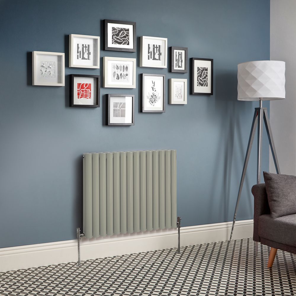 Milano Aruba - Sage Leaf Green Horizontal Designer Radiator (Double Panel) - Choice of Sizes