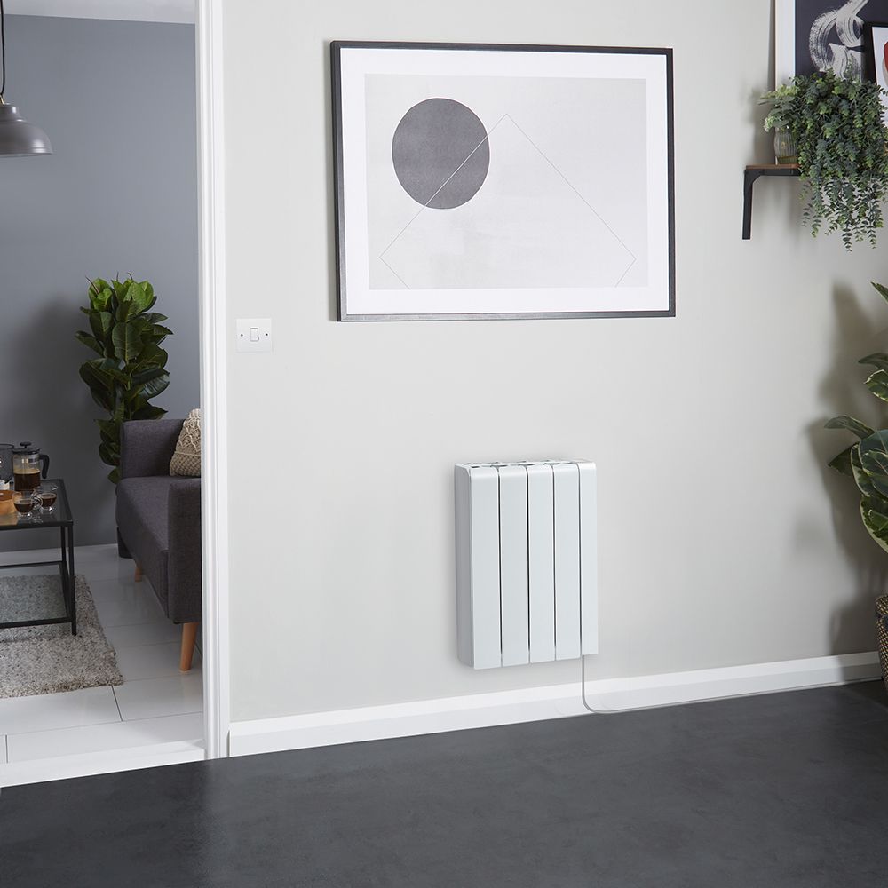 ECOSO Tuc - White Ceramic Core 1000W Plug-In Smart Electric Heater - 570mm x 444mm