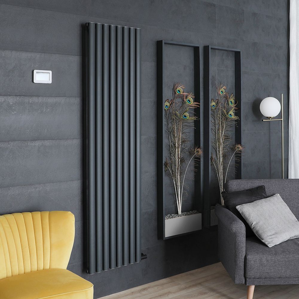 Milano Aruba Ardus - Anthracite Dry Heat 1200W Vertical Electric Designer Radiator - 1784mm x 472mm - Choice of Wi-Fi Thermostat