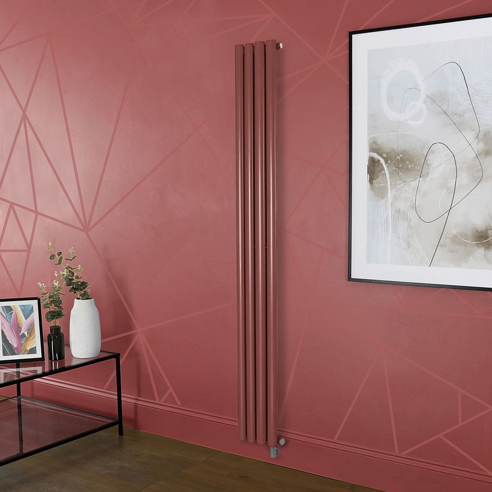 Milano Aruba Electric - Booth Red Vertical Designer Radiator - Choice of Size, Thermostat and Cable Cover