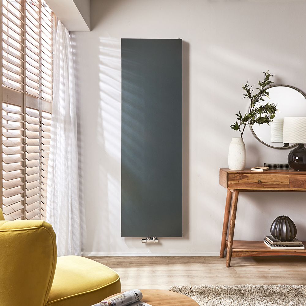 Milano Riso - Steel Blue Vertical Designer Radiator - 1800mm x 500mm